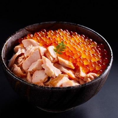 鮭いくら親子セット(新巻鮭木箱風ティッシュケース付き)