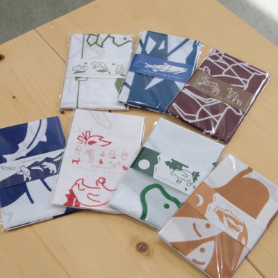 知床トコさん×かまわぬ 手ぬぐい 【お月見】グリーン