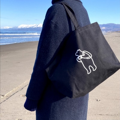知床トコさん トートバッグ(ブラック)1枚 コットン100%　レディース メンズ 兼用 ナチュラル