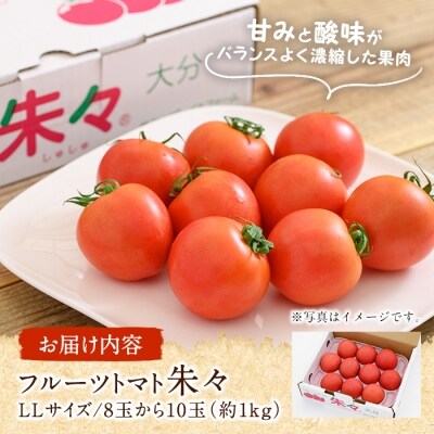 フルーツトマト 朱朱 LLサイズ (計1kg・8-10玉) 