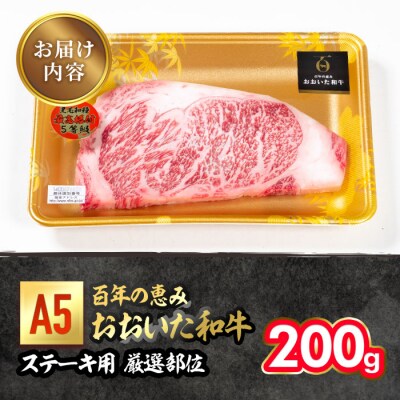百年の恵み おおいた和牛 A5 ステーキ用 厳選部位 (200g) 