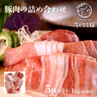 【沖縄県ブランド豚】キビまる豚の人気部位を詰め合わせ5種セット1kg(小分け)