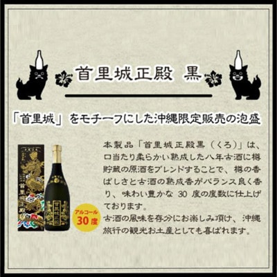 【首里城再建】泡盛8年古酒　首里城正殿黒　30度720ml