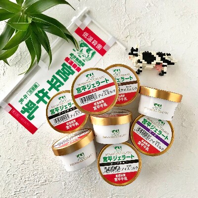 宮平ジェラート8個入(ミルク×2、ダークチョコ×2、紅芋×2、黒糖×2)