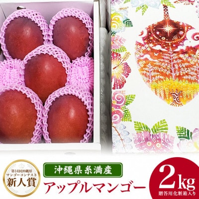 【2025年発送】沖縄県糸満産　ゆいぐくるマンゴーの「濃厚アップルマンゴー」2kg　(化粧箱入)