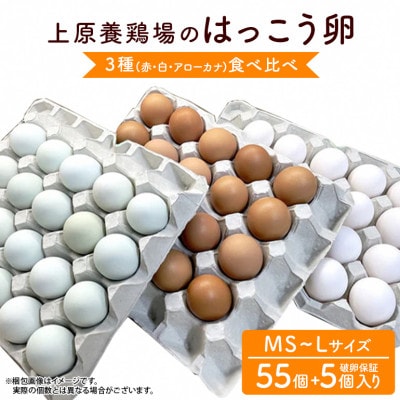 上原養鶏場の卵　食べ比べ3色セット