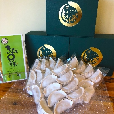 沖縄県ブランド豚キビまる豚贅沢使用!1個38g大判サイズの手包み餃子