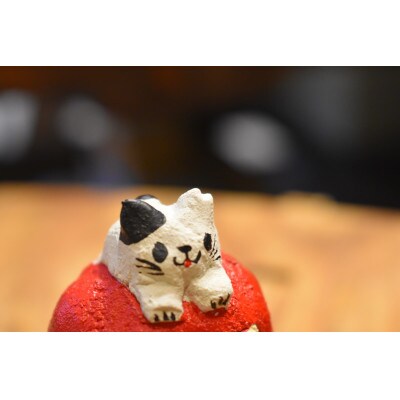 ニャン山の漆喰人形-福のっけダルマ2種セット