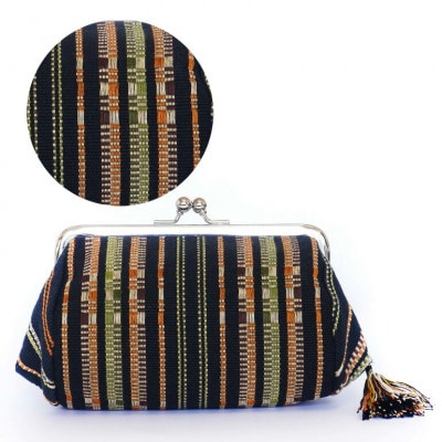 shuriori Pouch 濃紺 ており首里道屯織のポーチ