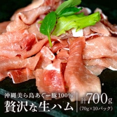 【沖縄高級ブランド豚】美ら島あぐー 生ハム　合計700g (70g×10パック) | ふるさと納税のお礼品