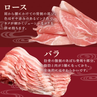 琉香豚 しゃぶしゃぶセット 2種食べ比べ(ロース、バラ) 合計1800g 真空パック