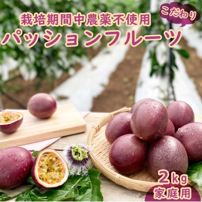 【2026年発送・ご家庭用2kg(20玉前後)】栽培期間中農薬不使用のパッションフルーツ　