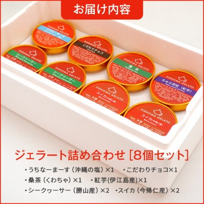 沖縄の食材を贅沢に使用した県産ジェラート8個入りセット