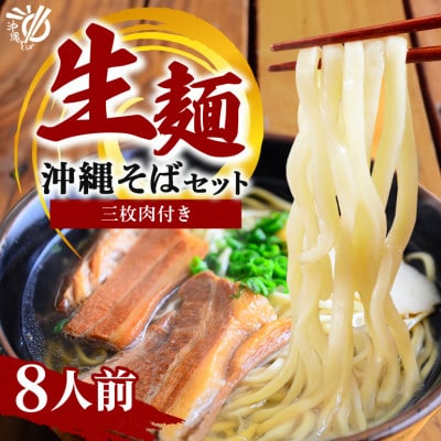 沖縄そば 生麺 食べ比べ 定番 欲張り 8人前セット(三枚肉 付き)【伝統の味】