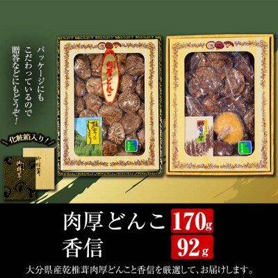 大分県産肉厚どんこ(170g)香信(92g)セット