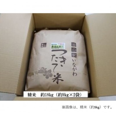 猪名川町のお米・キヌヒカリ(精米)約18kg