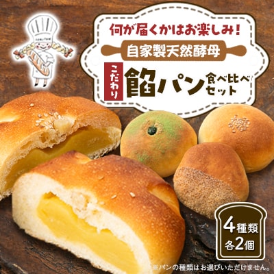 素材にこだわり、丁寧につくられた餡パン4種2個ずつの8個セットです。 こだわり餡パン食べ比べset