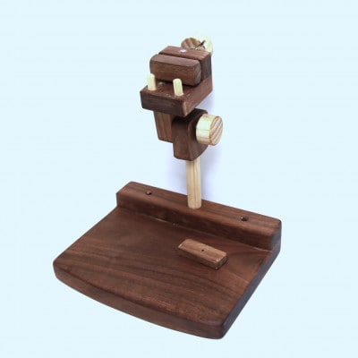 刺繍丸枠スタンド(ウォルナットC+)　丸ハンドル・針休め装備　グリップ2種付属　※丸枠は付属しません