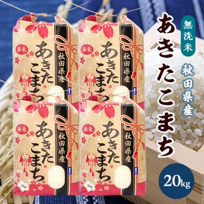 令和5年産秋田県産あきたこまち無洗米20kg(5kg×4袋)