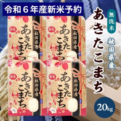 令和6年産秋田県産あきたこまち無洗米20kg(5kg×4袋) 10月下旬より順次発送