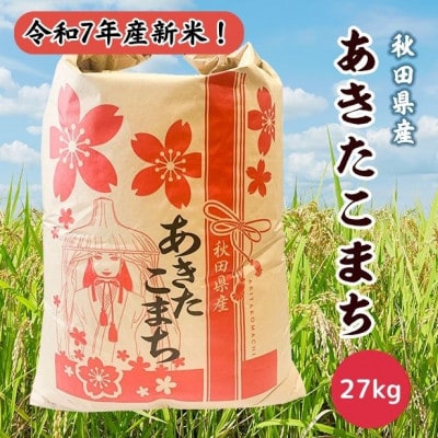 新米!令和7年産 秋田県産あきたこまち 白米 27kg