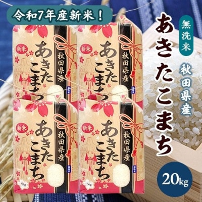 新米!令和7年産 秋田県産あきたこまち 無洗米 20kg(5kg×4袋)