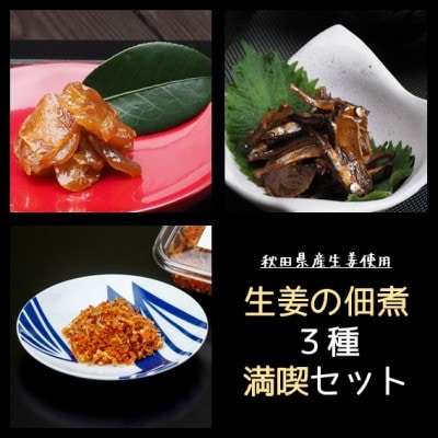 【秋田県産生姜使用】生姜の佃煮シリーズ!3種満喫セット