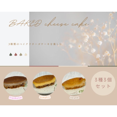 ベイクドチーズケーキ3種×3個セット