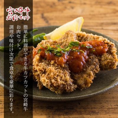 宮崎牛カット(牛カツ用)600g　mi-682