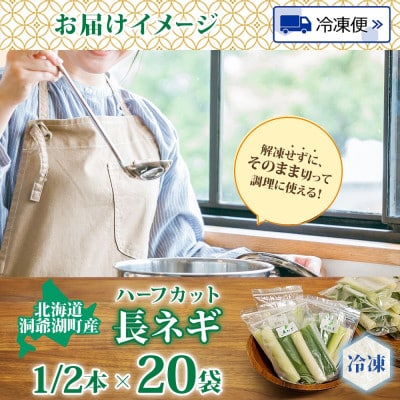 北海道産 洞爺湖近郊 長ねぎ 1/2本×20袋 小分け カット済 野菜 冷凍