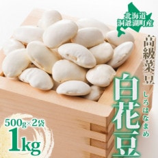 北海道 洞爺湖町産 高級菜豆 白花豆 500g&times;2袋 計1kg 大粒