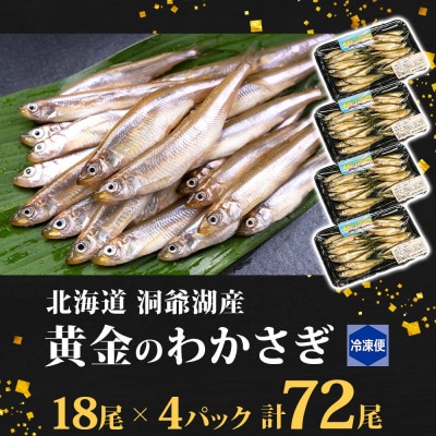 北海道 洞爺湖産 黄金のわかさぎ 18尾×4P 計72尾