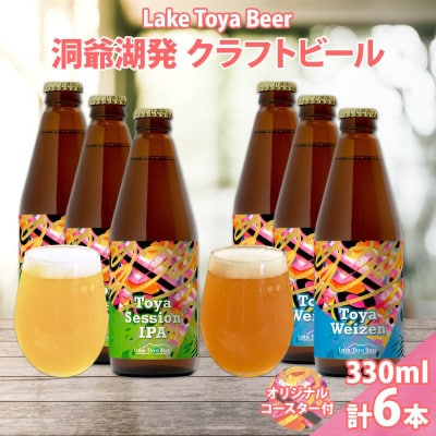 洞爺湖発 クラフトビール 2種 飲み比べ 計6本 sessionIPA ヴァイツェン コースター付き