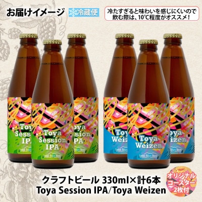 洞爺湖発 クラフトビール 2種 飲み比べ 計6本 sessionIPA ヴァイツェン コースター付き