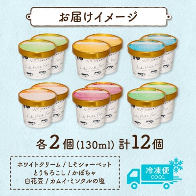 【無地熨斗】北海道 洞爺湖町 まきばのジェラートセット 6種×各2個(計12個)レークヒル牧場