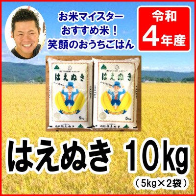 【新米先行受付 令和4年産】山形県産はえぬき 5kg×2袋 計10kg