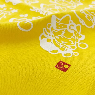 ゆるキャラ ちゃぐぽんTシャツ(イエロー)とハンカチのお子さまセット
