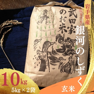 武田家のお米　岩手県産　 銀河のしずく 玄米 10kg