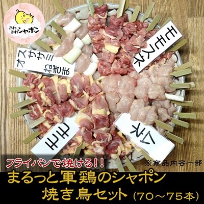 軍鶏シャポンの1羽分焼き鳥セット(約70本)