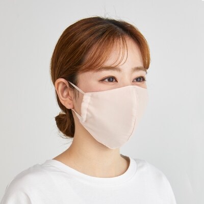 マスク(Lサイズ)2枚セット　色:シャインローズ　4層構造立体　中2層　制菌・消臭・抗カビシート入り
