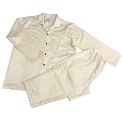 【シングル】カバー掛・敷・枕&パジャマ(男女兼用Mサイズ)4点セット　色:サンド　抗菌防臭加工