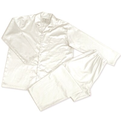 【シングル】プレミアムカバー35cm巾シーツ・掛・枕&パジャマ(男女兼用Lサイズ)4点セット　色PW