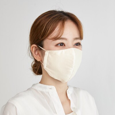 ガーゼマスク(Lサイズ)2枚セット　パールホワイト　4層構造立体　中2層制菌・消臭・抗カビシート入