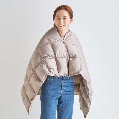 ダウンマルチブランケット4WAY ハンガリー産ダウン90% CILシルバー カラー ブラウン 羽毛