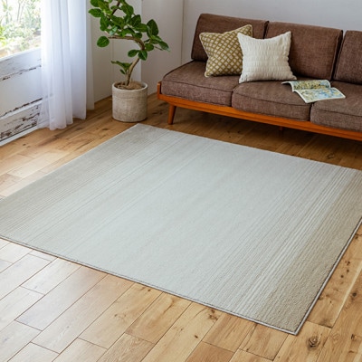 【190×190cm】ペットと一緒に 過ごせる ラグ (マールII) カラー:アイボリー