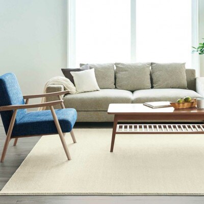 カーペットラグ 【200×250cm】 なめらかタッチ (カーム) アイボリー