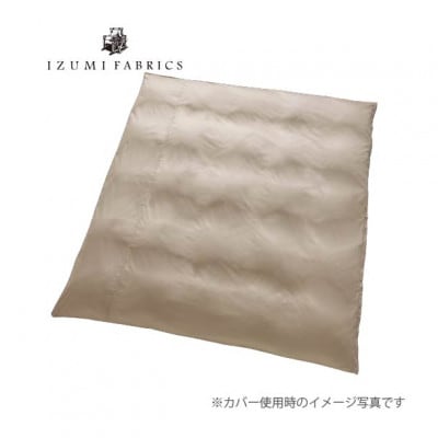 【ダブル】2枚合せ羽毛布団ダウン90%　抗菌防臭羽毛使用　プレミアム掛けカバー付　シルバーラベル