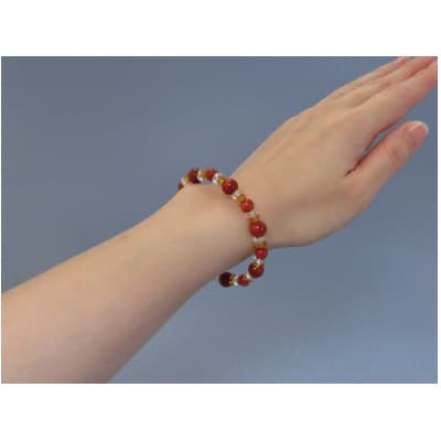 珊瑚と水晶のブレスレット