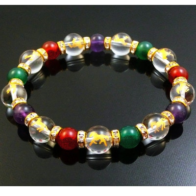 万事馬九行く(うまくいく)九頭の馬3色ブレスレット