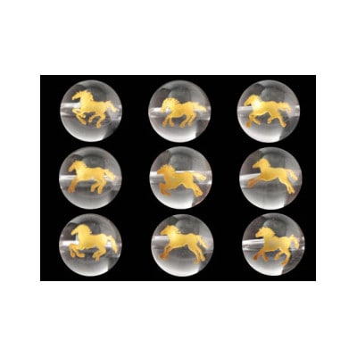 万事馬九行く(うまくいく)九頭の馬3色ブレスレット